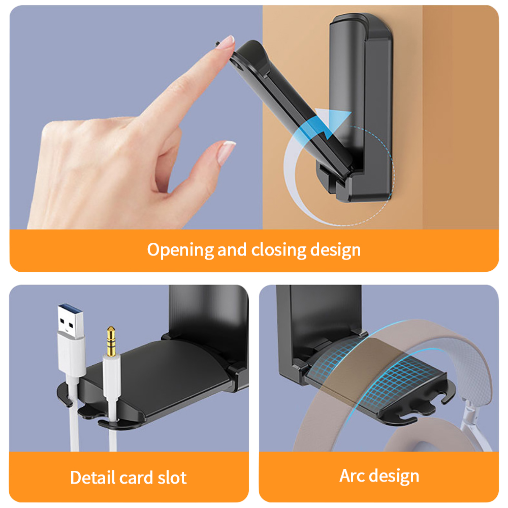Headphone Hook Under - Supporto per supporto per cuffie pieghevole