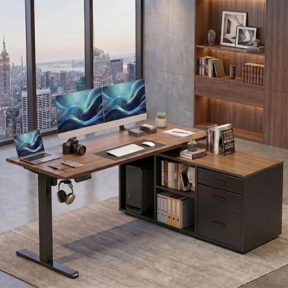 Desk Setup Height - Scrivania a L HUANUO da 55