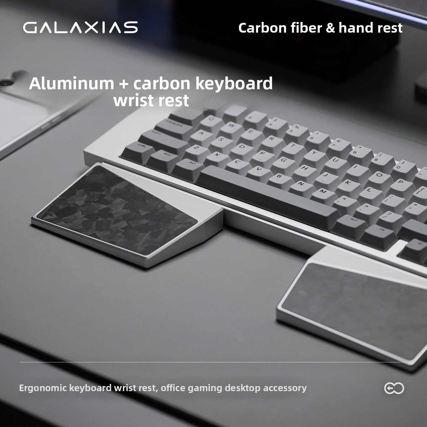 Ergonomic Desk Setup Keyboard - Poggiapolsi Ergonomico in Lega di Alluminio