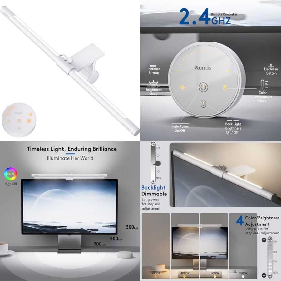 Desk Setup Home Office - Barra Luminosa per Monitor con Telecomando,