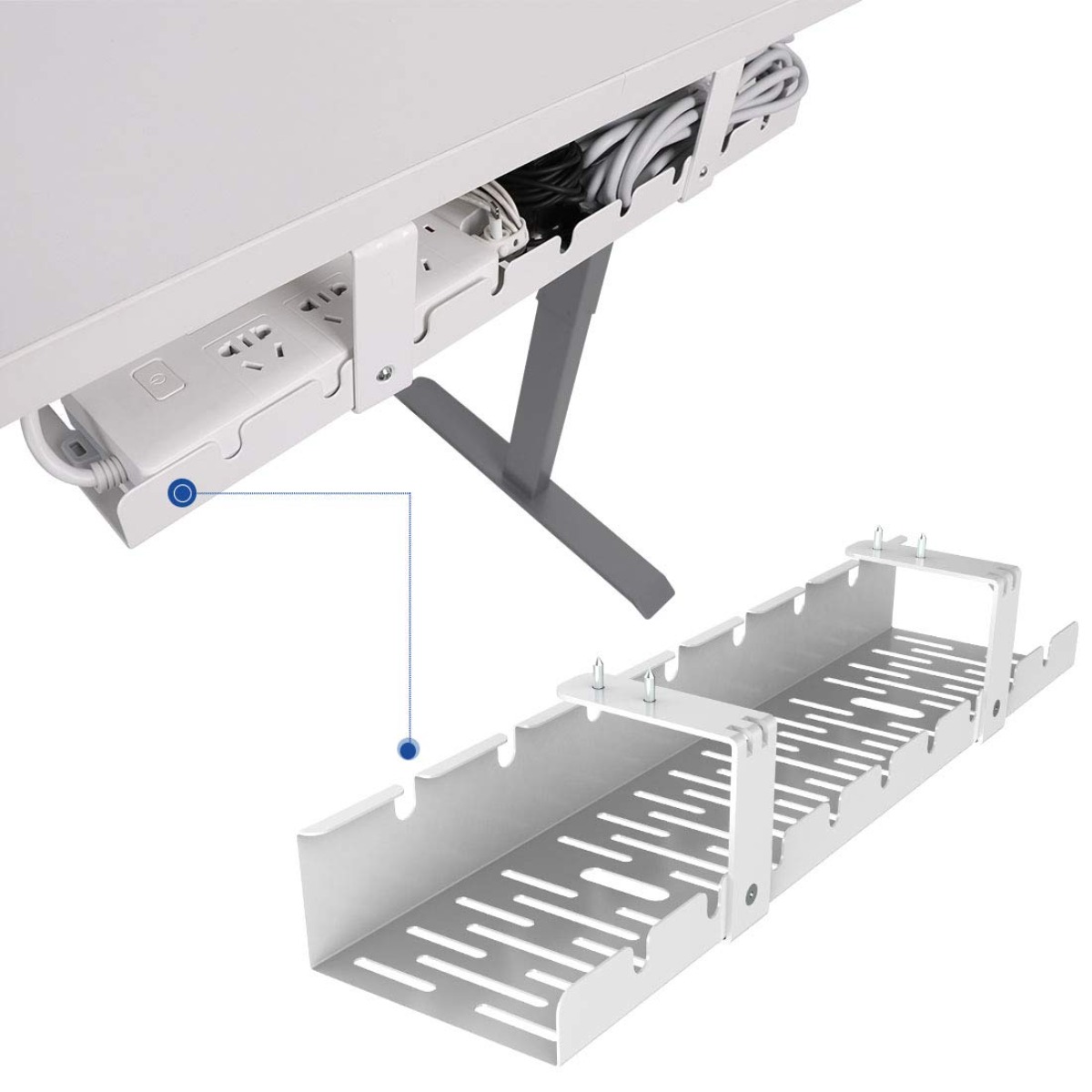 Desk Setup Workspace - Organizzatore per Cavi da Scrivania, Vassoio
