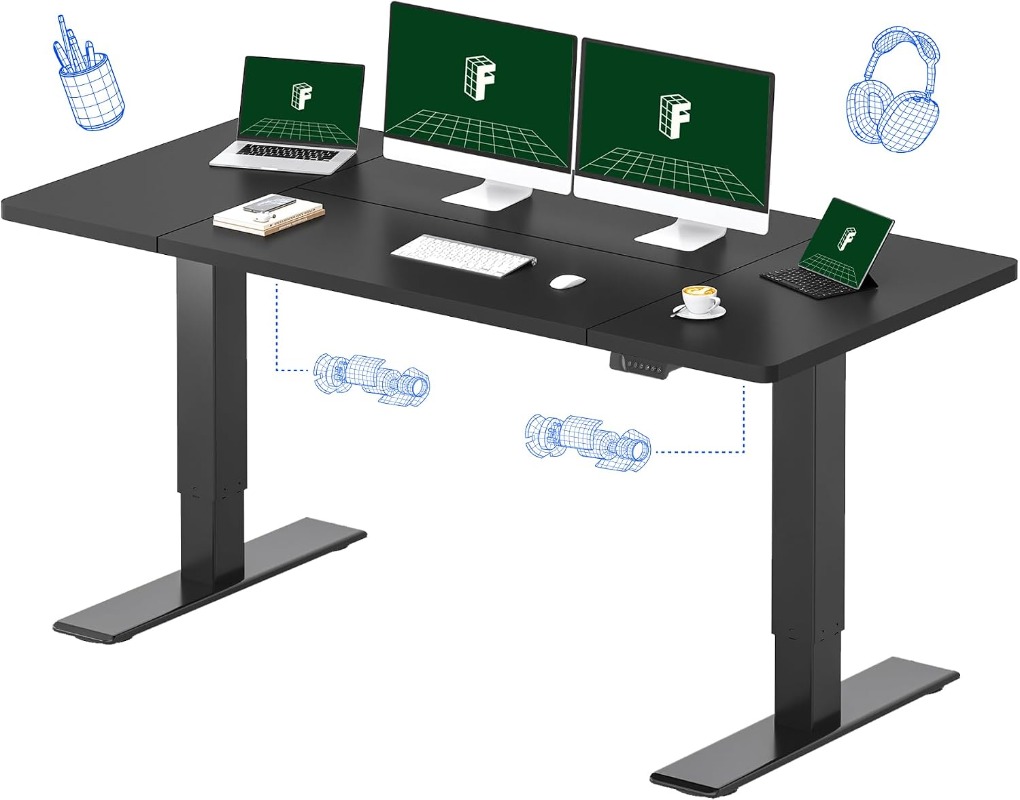 Desk Setup Workspace - Scrivania Elettrica Regolabile in Altezza FLEXISPOT,