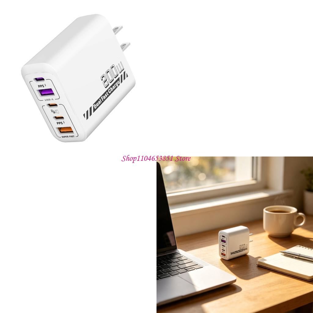 Desk Setup Tablet - Caricabatterie rapido a 5 porte da