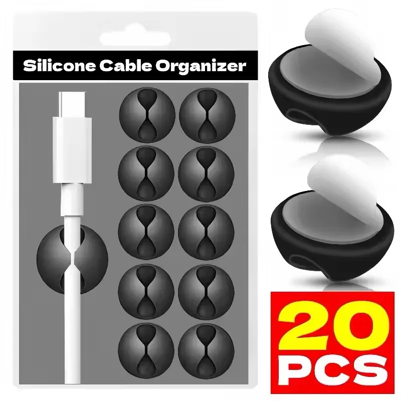 Desk Setup Cable Management - Clip per Cavi, Organizzatore in Silicone