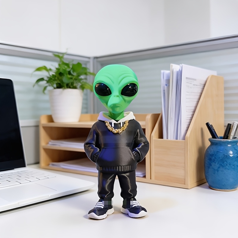 Desk Setup Home Office - 1 Pezzo Figura di Alieno Verde