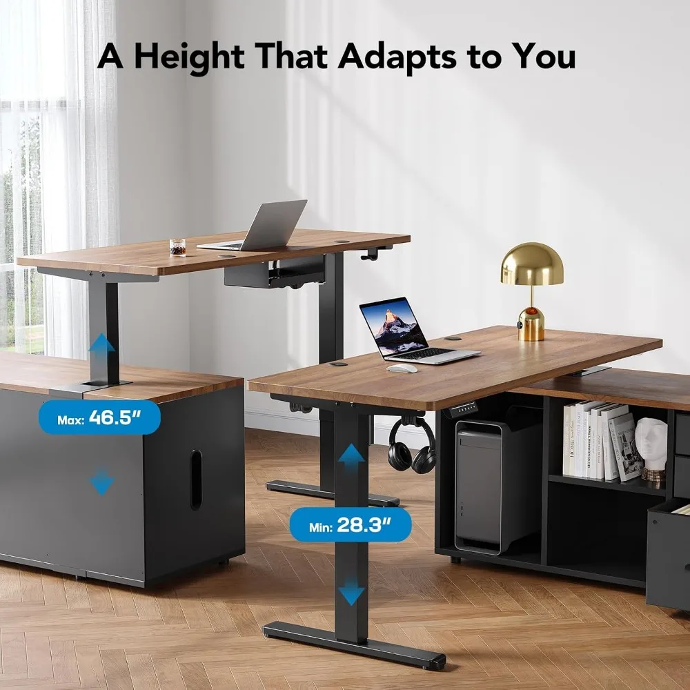 Scrivania a L HUANUO da 55 pol - Desk Setup Height recensione e prezzo
