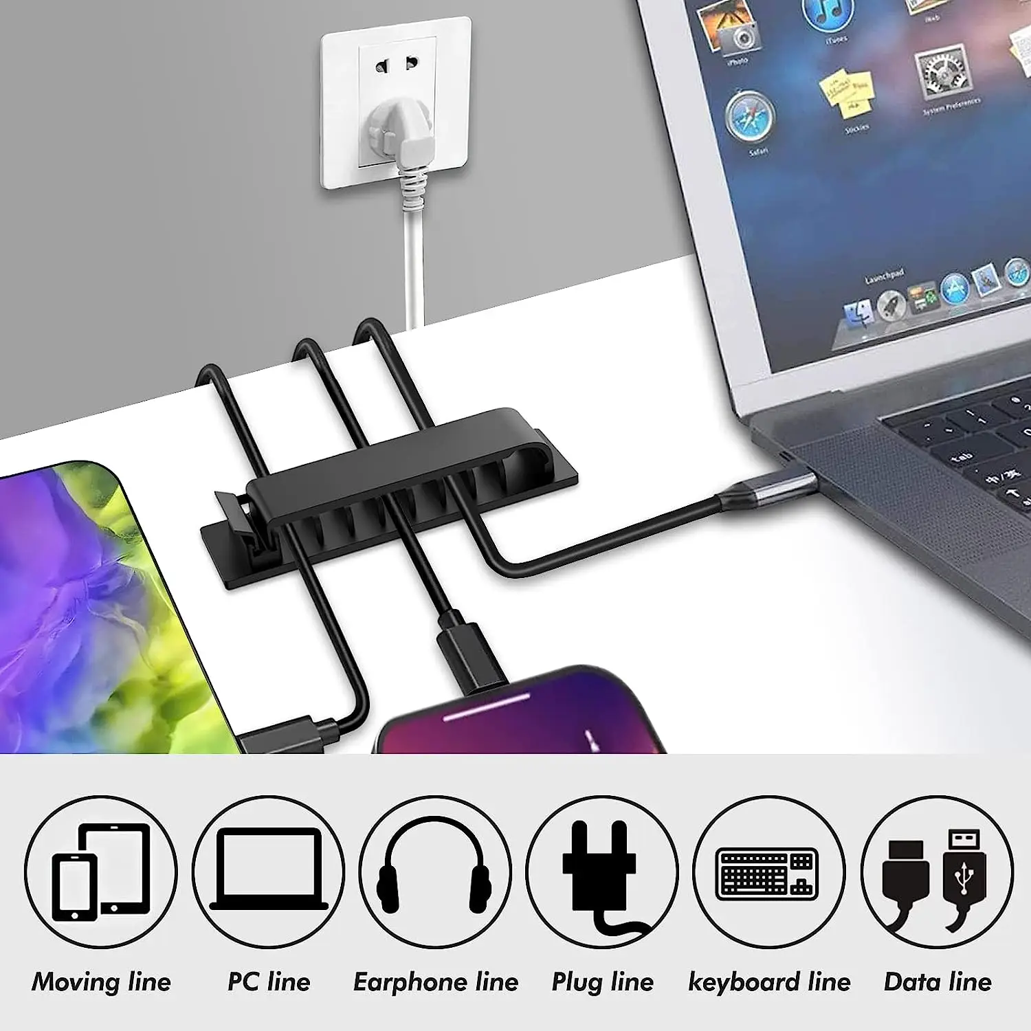 Organizzatore di cavi Clip per - Desk Setup Cable Management recensione e prezzo